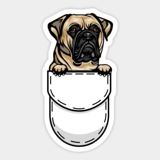 Funny Bullmastiff Pocket Dog Sticker